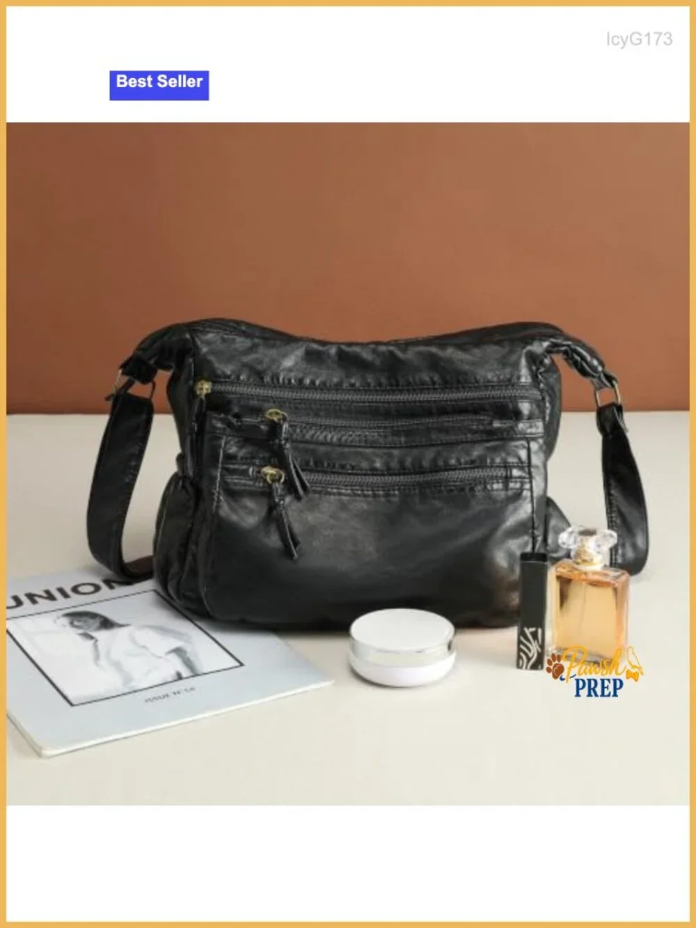 Women's Soft Faux Leather Hobo Shoulder Bag with 9 Pockets, Adjustable